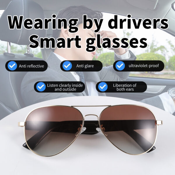 Smart Glasses,Polarized Sunglasses with Bluetooth Speaker,Athletic/Outdoor UV Protection and Voice Control,Unisex - Image 2