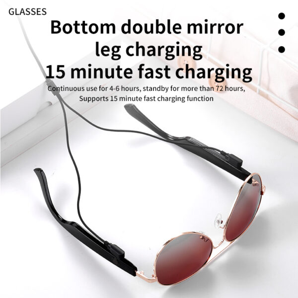 Smart Glasses,Polarized Sunglasses with Bluetooth Speaker,Athletic/Outdoor UV Protection and Voice Control,Unisex - Image 5