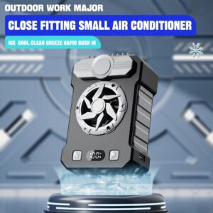 Portable Fan, Mini Waist Fan, Rechargeable Battery, 20H Working Time, 5 Speeds Handsfree Hanging Neck Fan with Light for Camping Outdoor Jobsite